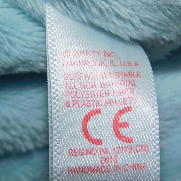 2016 Ty Baby Blue Bear 10" stuffed Tan Bear in Blue Hooded Pjs Pajamas Plush - Picture 7 of 7